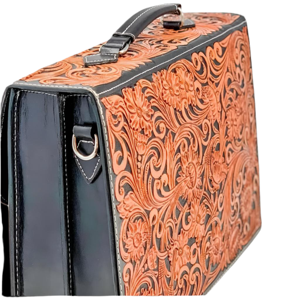 Fully Tooled Leather Briefcase