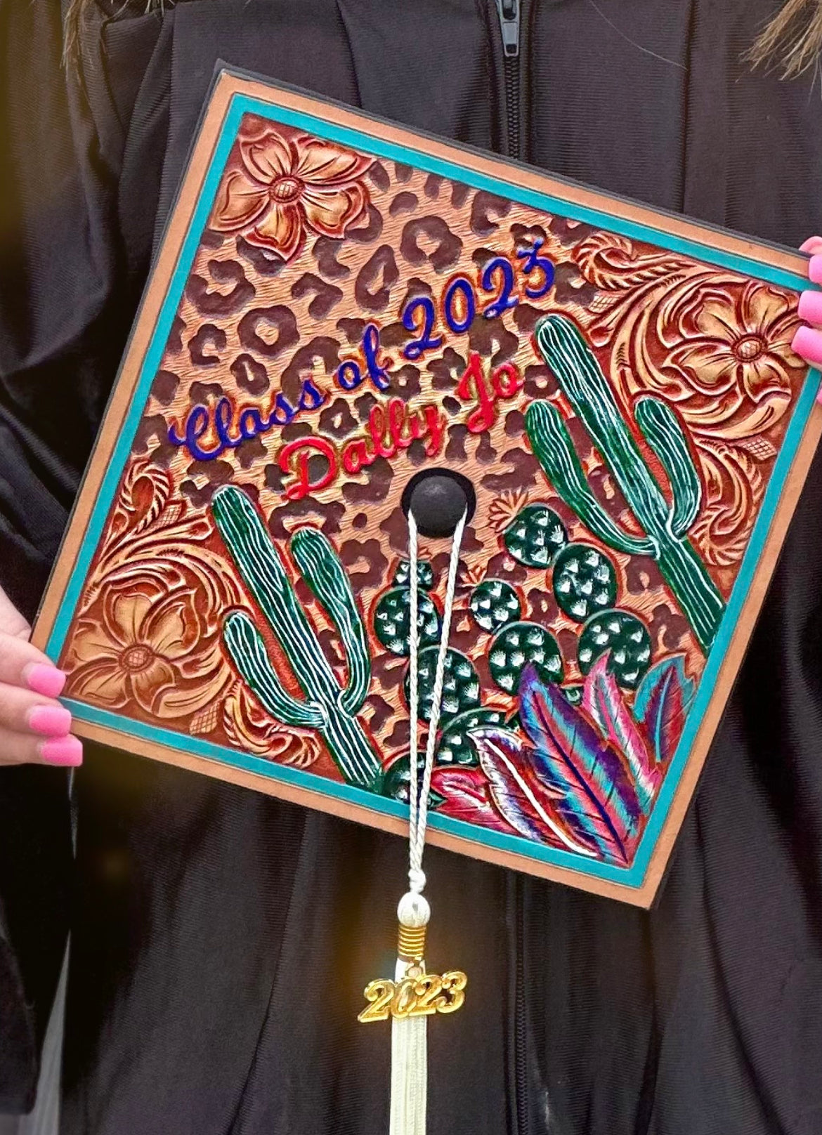Leather graduation Cap